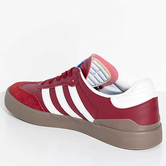 adidas busenitz vulc samba rx white & burgundy shoes